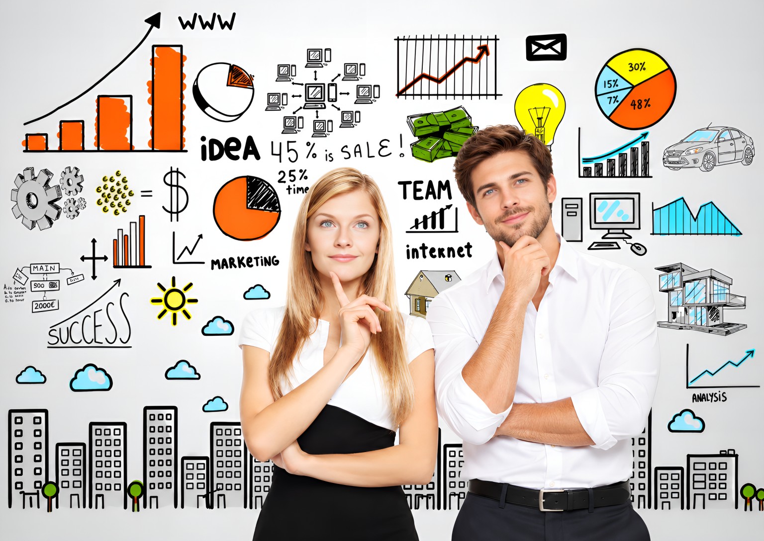 Ejemplos visuales de ideas, negocios y proyectos